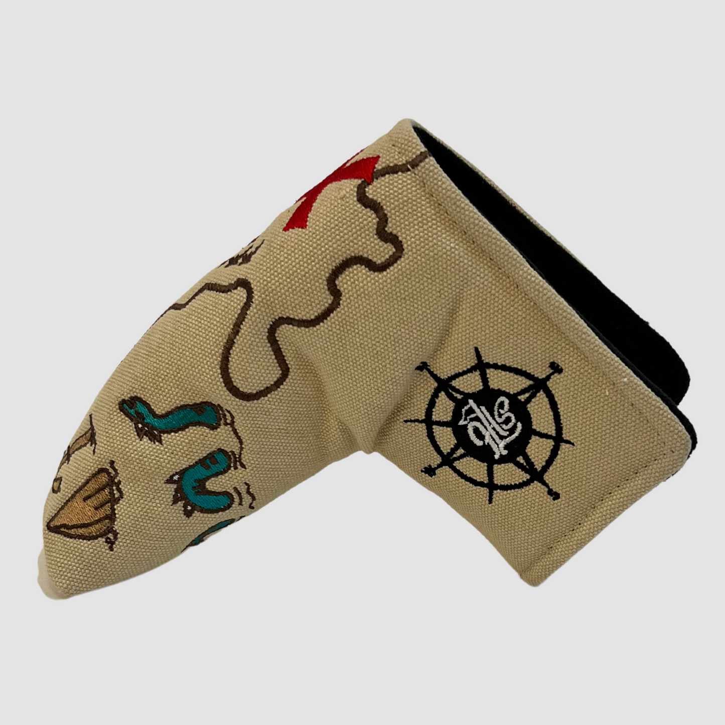 X Marks Birdies Blade Putter Cover - Tan