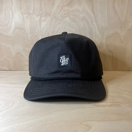 H.L.S. Crest Ripstop Rope Hat - Black