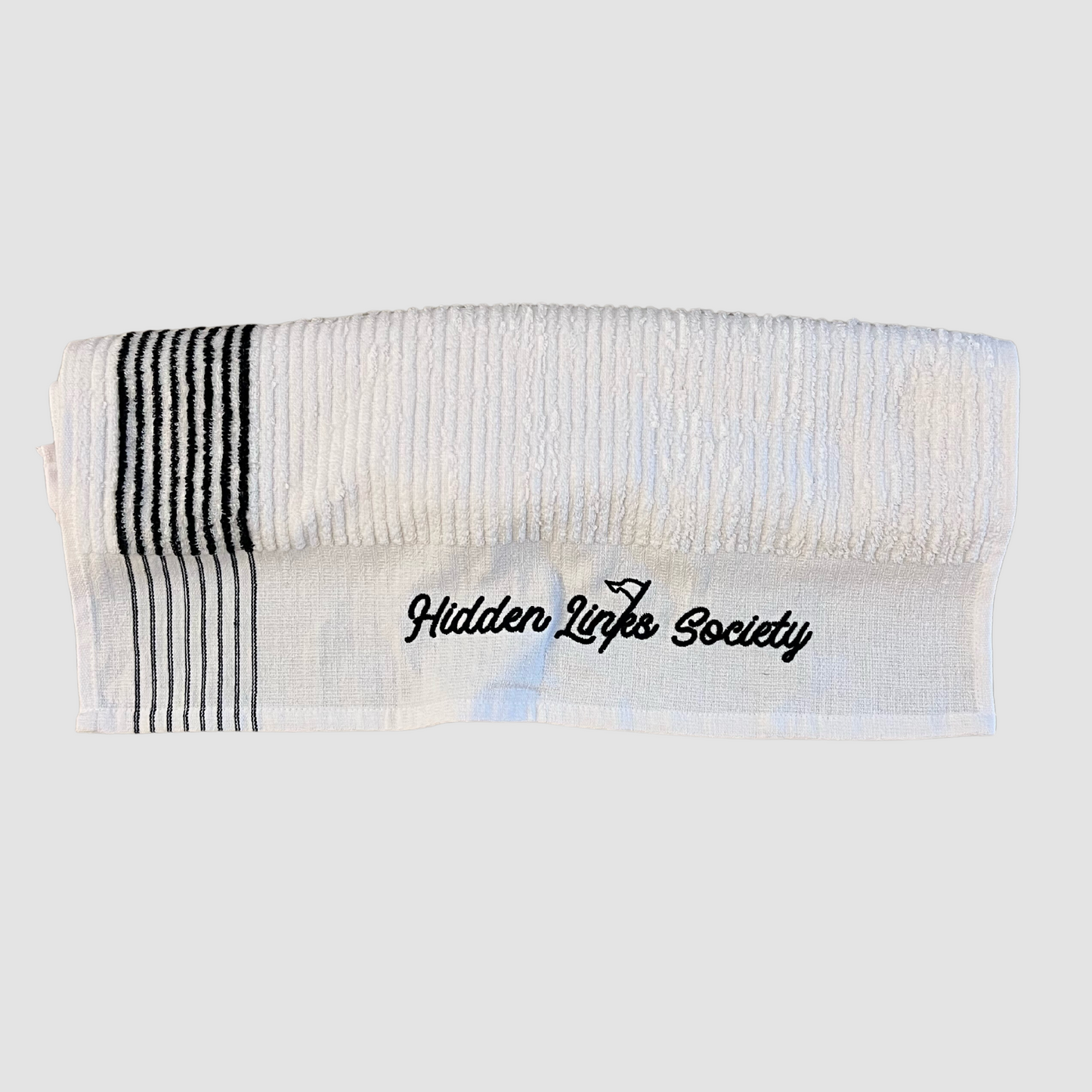 Caddie Towel - White w/ Black Stripes